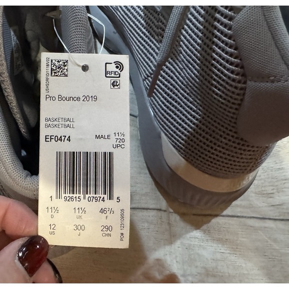 NEW Adidas Pro Bounce 2019 Basketball Sneakers Shoes Gray White Camo High Sz 12 - Picture 7 of 7